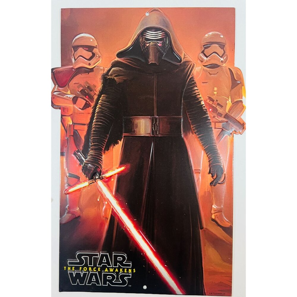 Star Wars The Force Awakens‎ Kylo Ren & Stormtroopers Metal Wall Sign Geek Core